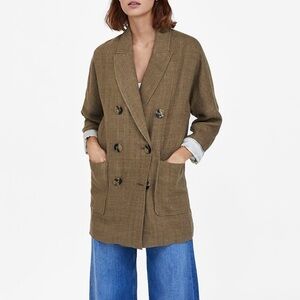 Zara linen blazer tan